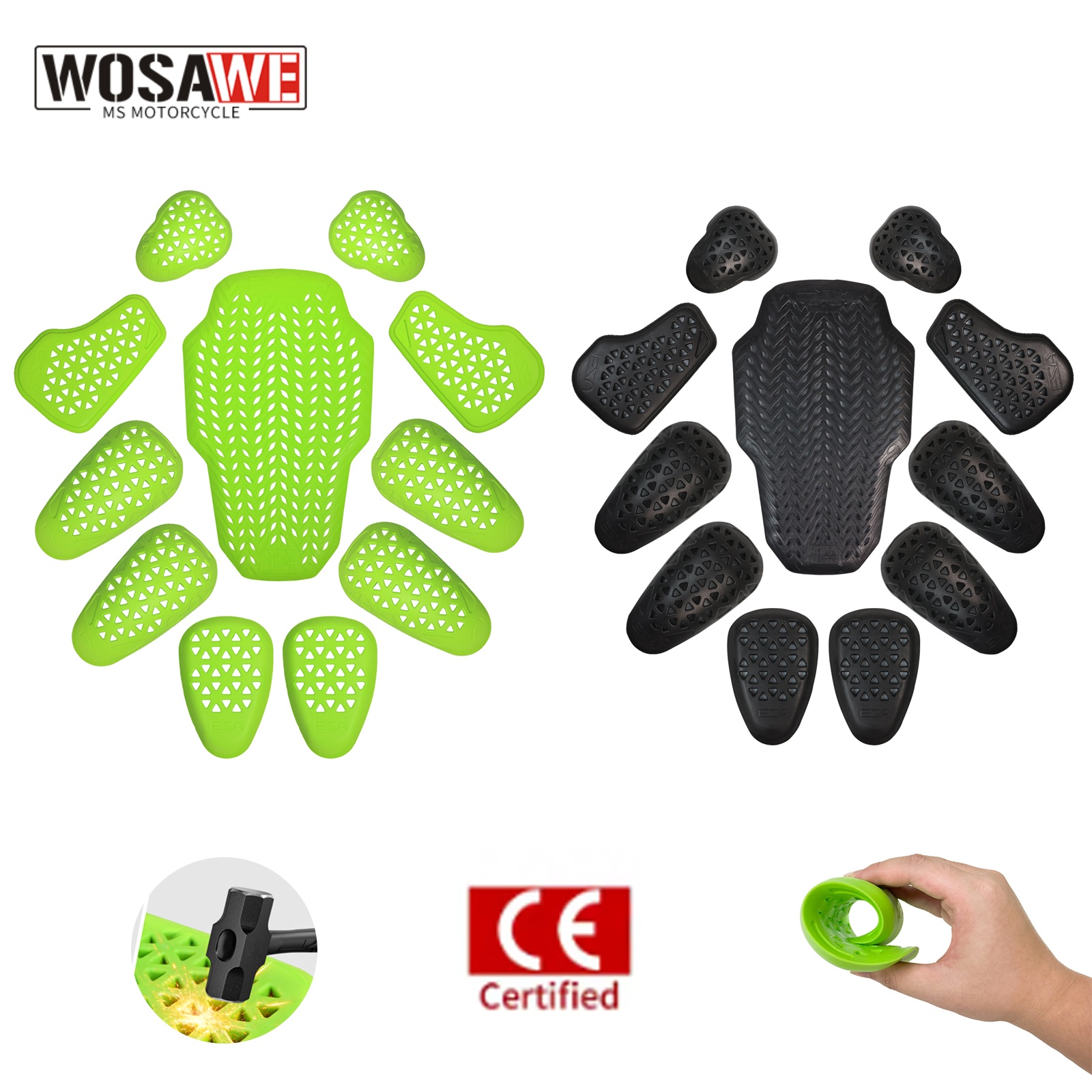 Motorcycle Gear Jacket - WOSAWE Motorcycle Jacket Insert Protective Gear