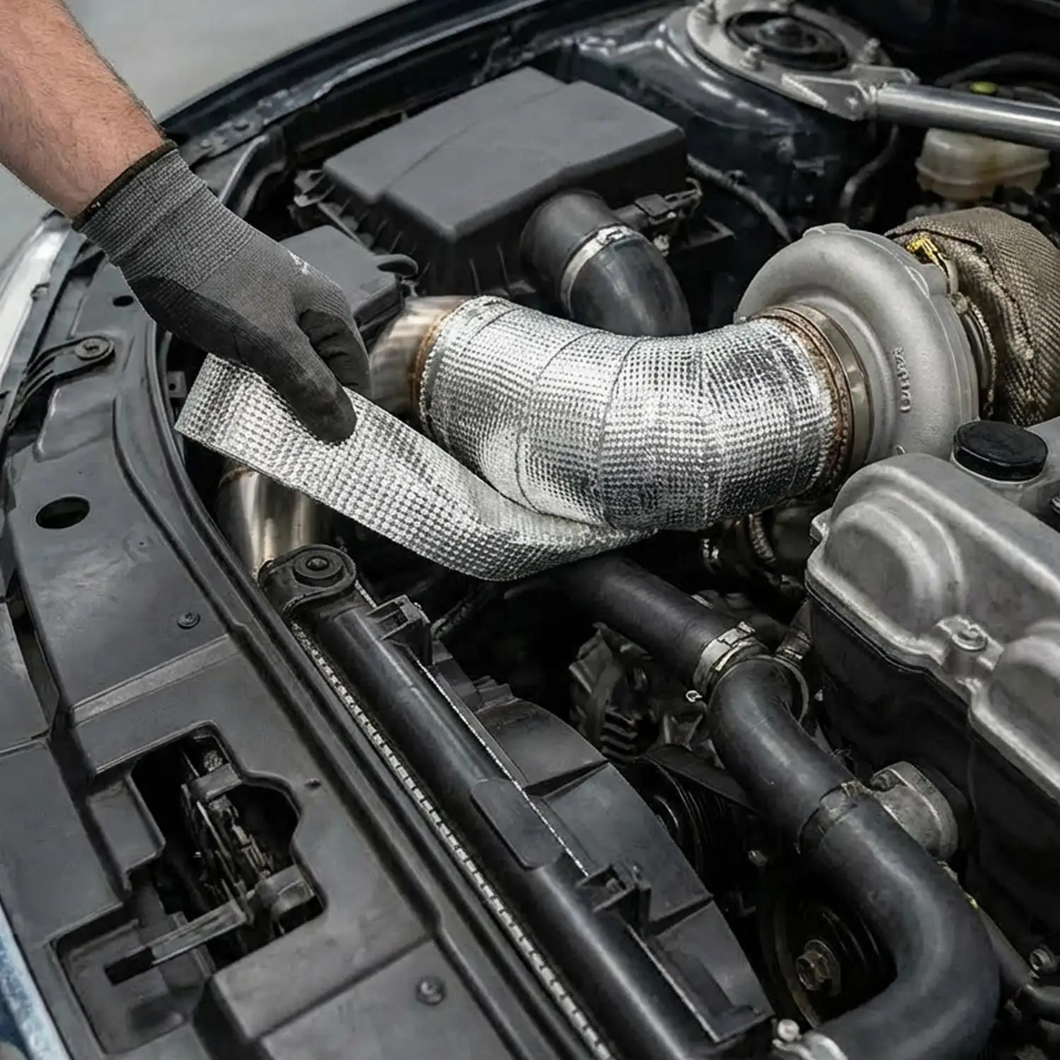 Exhaust Wrap Titanium - Motorcycle Muffler Thermal Tape Exhaust Band