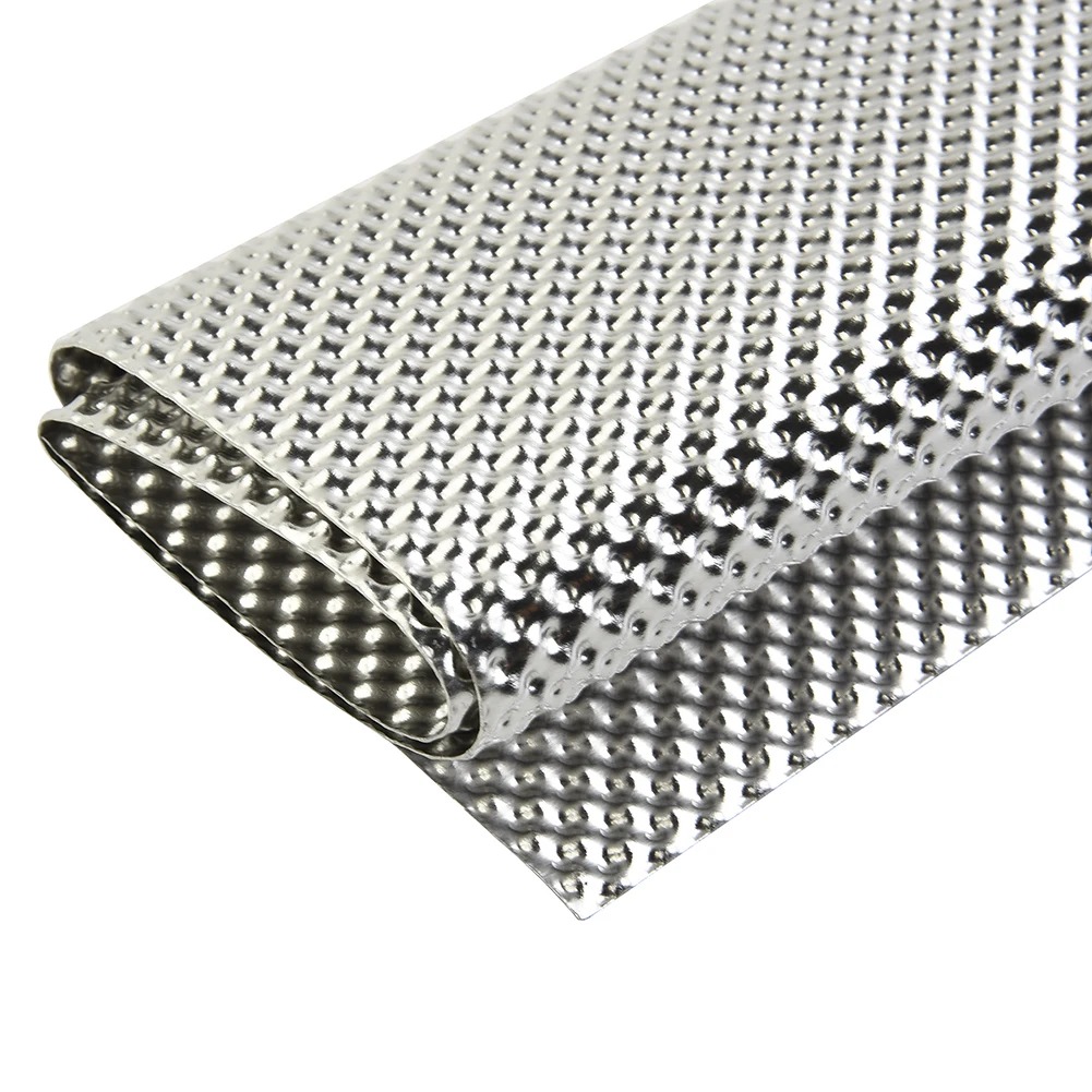 Exhaust Wrap Titanium - Embossed Aluminum Heat Shield Heat Shield