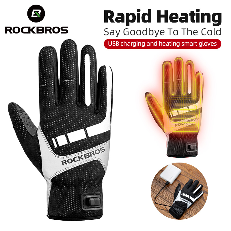 Motorcycle Gear Gloves - ROCKBROS Heated Winter Glove Cycling Gloves