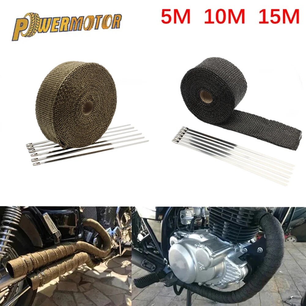 Motorcycle Exhaust Thermal Tap - Exhaust Wrap Titanium 评论和价格