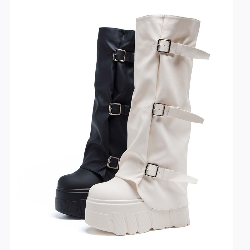 14cm Heel Knee High Boots Plat - Riding Boot Short 评论和价格
