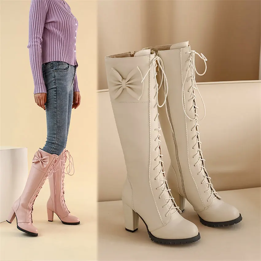 Sweet Bowtie Lolita Knee-high  - Riding Boot Short 评论和价格