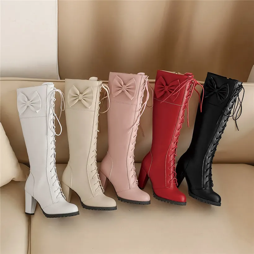Sweet Bowtie Lolita Knee-high  - Riding Boot Short 评论和价格