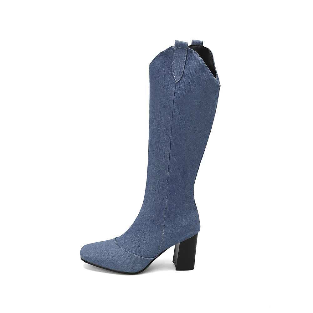 New Winter Black Blue Women Kn - Riding Boot Short 评论和价格