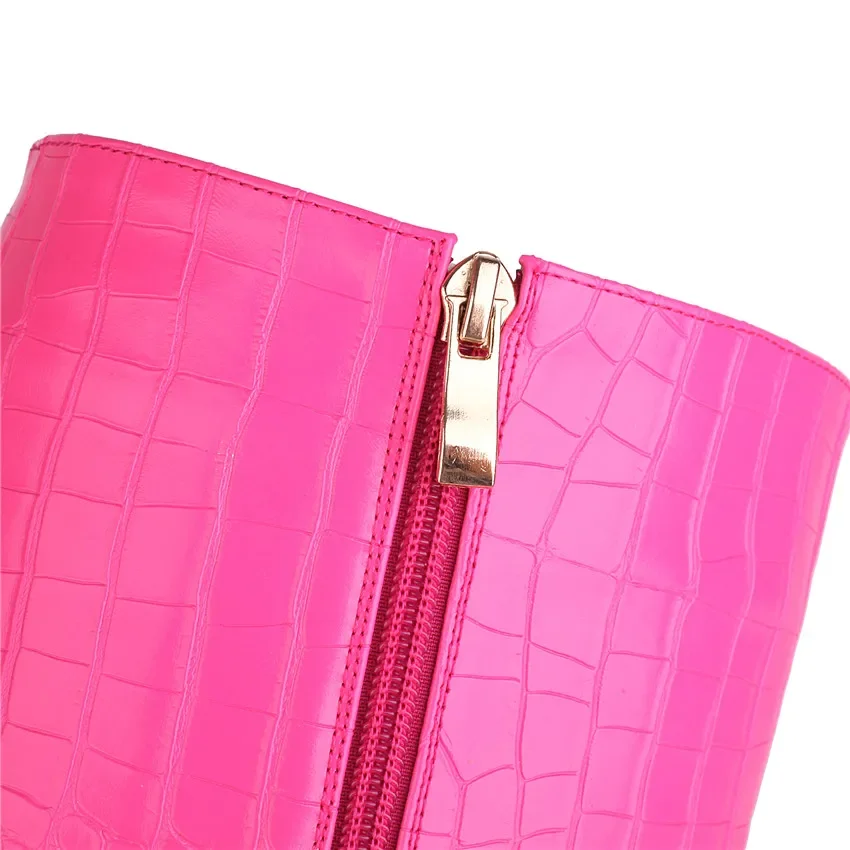 Faux Crocodile Leather Women K - Riding Boot Short 评论和价格