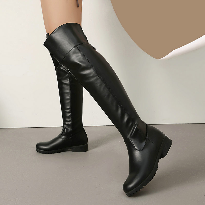 Punk Gothic Soft PU Leather Lo - Riding Boot Short 评论和价格
