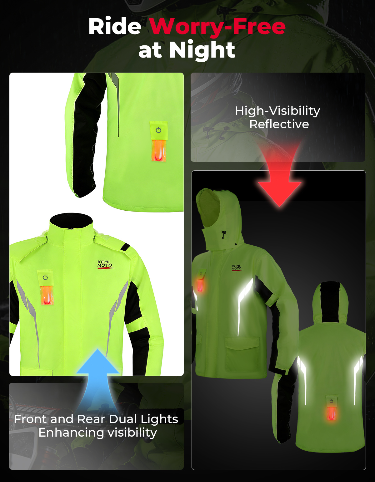 KEMIMOTO Unisex Waterproof Rai - Motorcycle Gear Jacket 评论和价格