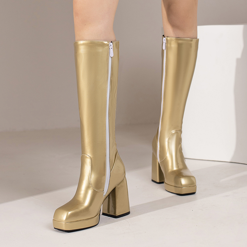 Green Winter Women Platform Kn - Riding Boot Short 评论和价格